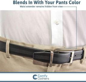 img 1 attached to 👖 Enhance Comfort and Fit: Comfy Clothiers Elastic Waist Extender for Khakis (5-Pack in Khaki/Tan)