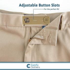 img 2 attached to 👖 Enhance Comfort and Fit: Comfy Clothiers Elastic Waist Extender for Khakis (5-Pack in Khaki/Tan)