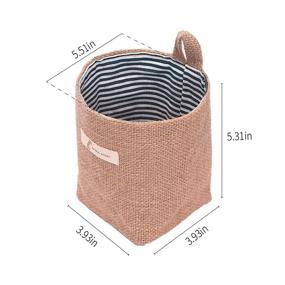 img 3 attached to 📦 Sansheng 10 Pack Wall-Hanging Storage Bags - Cotton Linen Organizers for Home - Foldable Decorative Baskets - Family Organizer Box (Color as Shown)