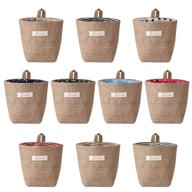 📦 sansheng 10 pack wall-hanging storage bags - cotton linen organizers for home - foldable decorative baskets - family organizer box (color as shown) логотип