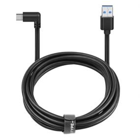 img 4 attached to 🔌 Кабель Paiholy Link для Oculus Quest & Quest2, кабель USB Type C 10 футов/3 м - передача данных высокой скорости и быстрая зарядка, совместимый с гарнитурой виртуальной реальности Oculus Quest/Quest2 и игровым ПК - дизайн под углом 90°