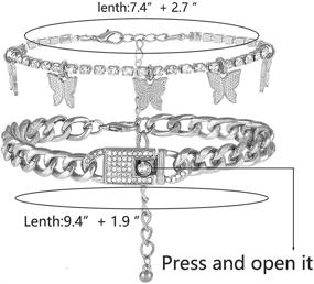 img 2 attached to Многослойный браслет Nanaroza Butterfly Anklets