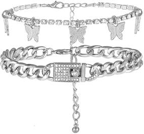 img 4 attached to Nanaroza Butterfly Layered Bracelet Anklets Women's Jewelry