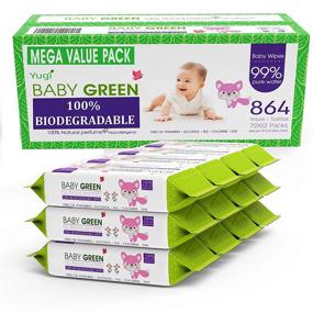 img 4 attached to 🌿 Value Pack of 864 Baby Green Biodegradable Baby Wipes, Compostable & Plastic-Free, Infused with Natural Essential Oils, 99% Pure Water, Ideal for Sensitive Skin and Moist Newborn Diaper Care