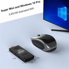 img 1 attached to 💻 High-Performance PC Stick Mini Computer with 128GB ROM, 4GB RAM, Windows 10 Pro – Auto-On Feature, 4K HD Support, Dual Band WiFi, Bluetooth 4.2 AKLWY