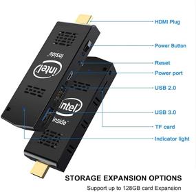 img 2 attached to 💻 High-Performance PC Stick Mini Computer with 128GB ROM, 4GB RAM, Windows 10 Pro – Auto-On Feature, 4K HD Support, Dual Band WiFi, Bluetooth 4.2 AKLWY