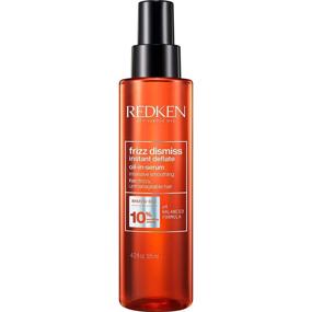 img 4 attached to 💆 Redken Frizz Dismiss Instant Deflate Oil-In-Serum: Tame Frizzy Hair and Enhance Smoothness & Shine with Babassu Oil, Sulfate Free!