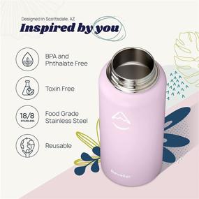 img 2 attached to 🐚 Revelist 32oz Insulated Water Bottle with Straw, Spout, and Stainless Steel Screw Top Lids - Seashell Pink" -> "Revelist 32oz Insulated Water Bottle with Straw, Spout, and Steel Screw Top Lids - Seashell Pink - Enhanced SEO