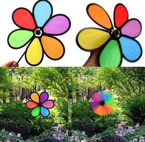 img 2 attached to 🌈 Vibrant Pinwheel Windmill Spinners by Timecity – Add a Flair of Colorful Whimsy