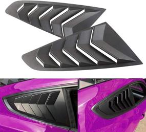 img 3 attached to 🌞 Dixuan Auto Parts Side Window Louvers Windshield Sun Shade Cover for Ford Mustang GT 2015-2021 - Lambo Style ABS Matte Black, 2PCS: Enhance Style & Sun Protection!