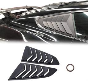 img 2 attached to 🌞 Dixuan Auto Parts Side Window Louvers Windshield Sun Shade Cover for Ford Mustang GT 2015-2021 - Lambo Style ABS Matte Black, 2PCS: Enhance Style & Sun Protection!