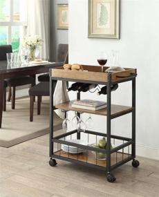 img 3 attached to Black Linon Austin Kitchen Cart: Compact, Stylish, and Practical - 30.5"W x 18.13"D x 36.25"H