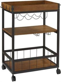 img 2 attached to Black Linon Austin Kitchen Cart: Compact, Stylish, and Practical - 30.5"W x 18.13"D x 36.25"H