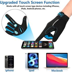 img 2 attached to 🧤 MOREOK Full Finger Winter Cycling Gloves - 5MM SBR+Liquid Gel Padded, Anti-Slip, Shock-Absorbing, Touchscreen Gloves for Men and Women - Ideal Bike Gloves