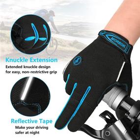 img 1 attached to 🧤 MOREOK Full Finger Winter Cycling Gloves - 5MM SBR+Liquid Gel Padded, Anti-Slip, Shock-Absorbing, Touchscreen Gloves for Men and Women - Ideal Bike Gloves