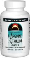 💊 source naturals l-arginine l-citrulline complex - пищевая добавка с 1000 мг необходимых аминокислот, 240 таблеток. логотип