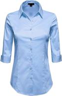 👚 stylish and versatile maysix apparel women's stretchy button down shirt: perfect for office or casualwear (xs-6xl) логотип