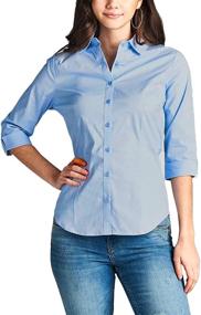 img 3 attached to 👚 Stylish and Versatile MAYSIX Apparel Women's Stretchy Button Down Shirt: Perfect for Office or Casualwear (XS-6XL)