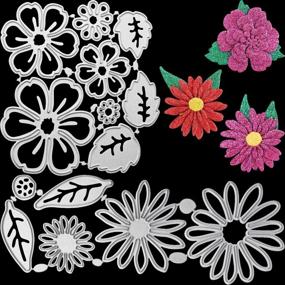 img 4 attached to 🌸 14-Piece Flower Metal Cutting Dies Set: Flower Leaves Embossing Stencil, 14 Classic 3D Die Cuts Stencils for DIY Crafts, Scrapbook Album, Paper Card