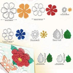 img 3 attached to 🌸 14-Piece Flower Metal Cutting Dies Set: Flower Leaves Embossing Stencil, 14 Classic 3D Die Cuts Stencils for DIY Crafts, Scrapbook Album, Paper Card