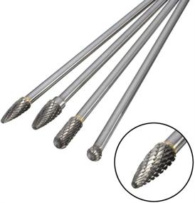 img 2 attached to 🐺 High-Performance Wolfride 4-Piece Long Shank Tungsten Carbide Burr Set with 6mm Shank - Ideal Die Grinder Burr Set for Metal, 6-Inch Length