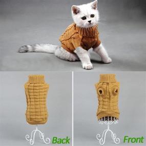 img 3 attached to Bolbove Cable Knit Turtleneck Sweater: Cold Weather Outfit for Small Dogs & Cats - Stylish Knitwear to Keep Your Pets Warm