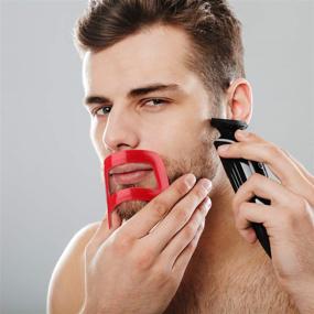 img 3 attached to 🧔 Beard and Neckline Shaving Template Set – Perfect Men's Mustache Grooming and Shaping Tool for Self-Haircut Trimming and Styling