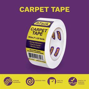 img 3 attached to 🔒 ATack Carpet Tape: Removable 2-inch x 20 Yards, Ideal for Area Rugs, Stair Treads & Delicate Hardwood Floors