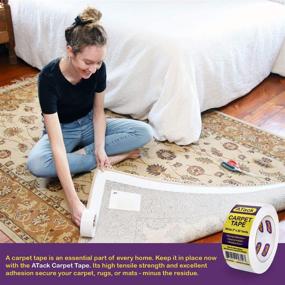 img 2 attached to 🔒 ATack Carpet Tape: Removable 2-inch x 20 Yards, Ideal for Area Rugs, Stair Treads & Delicate Hardwood Floors