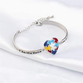 img 1 attached to Autism Awareness Bracelet: LQRI - Autism Puzzle Piece Charm Jewelry Gift for Autistic Children, Teachers, Moms - Symbolizing My Voice, My Heart