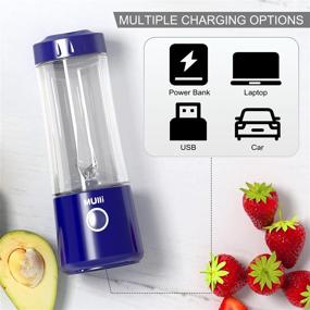 img 2 attached to 🍹 Compact and Convenient Mulli Portable Blender: USB-C Rechargeable 16oz Personal Mixer for Smoothie and Shakes, with Six Blades and Powerful 2x2000mAh Li-ion Battery - Perfect for Baby Food, Travel, Gym