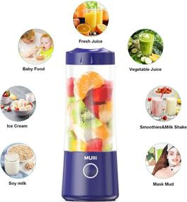 img 1 attached to 🍹 Compact and Convenient Mulli Portable Blender: USB-C Rechargeable 16oz Personal Mixer for Smoothie and Shakes, with Six Blades and Powerful 2x2000mAh Li-ion Battery - Perfect for Baby Food, Travel, Gym