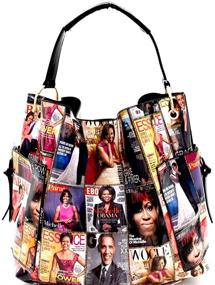 img 1 attached to 👜 Multi Pocket Michelle Obama Magazine Cover 3-in-1 Hobo Purse Handbag Crossbody Bag Wallet SET with Single Strap