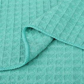 img 2 attached to 🧽 Lifaith Microfiber Dish Cloths: Thick Waffle Weave - Ultra Absorbent Kitchen Dish Rags - Odor Free Dishcloths (3 Pack Aqua, 16inch X 19inch)