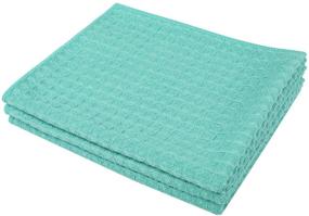 img 3 attached to 🧽 Lifaith Microfiber Dish Cloths: Thick Waffle Weave - Ultra Absorbent Kitchen Dish Rags - Odor Free Dishcloths (3 Pack Aqua, 16inch X 19inch)