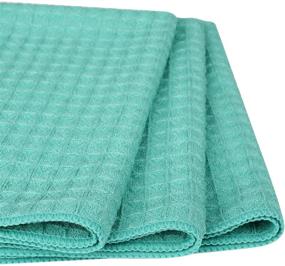 img 1 attached to 🧽 Lifaith Microfiber Dish Cloths: Thick Waffle Weave - Ultra Absorbent Kitchen Dish Rags - Odor Free Dishcloths (3 Pack Aqua, 16inch X 19inch)