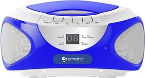 img 4 attached to 🔵 Ematic CD Boom Box: Blue, Bluetooth Audio, Speakerphone - Enhanced Sound Experience