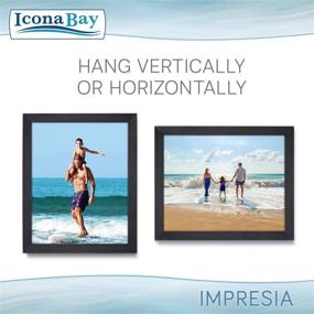 img 1 attached to 🖼️ Impresia Collection: Icona Bay 8x10 Picture Frames - Contemporary Black, 4 Pack with Table Top Kickstand and Wall Hanging Hooks