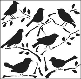 img 1 attached to 🐦 Шаблон CRAFTERS WORKSHOP 453370 - премиум 12x12 дюймов с дизайном птиц для безупречного ремесла