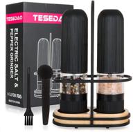 tesedao electric gravity salt and pepper grinder set – manual spice adjustable coarseness and one-handed operation for pepper, himalayan salt, and spices logo