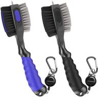 🏌️ thiodoon 2 pack golf club brushes and groove cleaner: retractable zipline, carabiner, oversized brush head, spike, comfortable grip logo