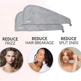 img 1 attached to Ultra Absorbent Microfiber Hair Towel Wrap - Quick Drying Head Towel for Curly 🔗 Hair - Anti-Frizz & Gentle Hair Drying - Microfiber Hair Towel for Soft and Frizz-Free Locks