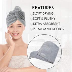 img 3 attached to Ultra Absorbent Microfiber Hair Towel Wrap - Quick Drying Head Towel for Curly 🔗 Hair - Anti-Frizz & Gentle Hair Drying - Microfiber Hair Towel for Soft and Frizz-Free Locks