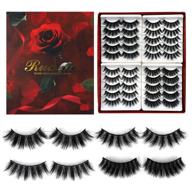 💁 ruarie fluffy natural false eyelashes - 20 pairs pack, wispy 3d faux mink lashes, volume, 4 eye-catching styles, perfect gift set for women logo