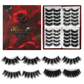 img 4 attached to 💁 Ruarie Fluffy Natural False Eyelashes - 20 Pairs Pack, Wispy 3D Faux Mink Lashes, Volume, 4 Eye-catching Styles, Perfect Gift Set for Women