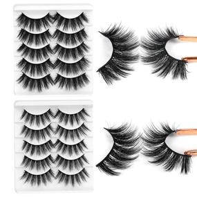 img 3 attached to 💁 Ruarie Fluffy Natural False Eyelashes - 20 Pairs Pack, Wispy 3D Faux Mink Lashes, Volume, 4 Eye-catching Styles, Perfect Gift Set for Women