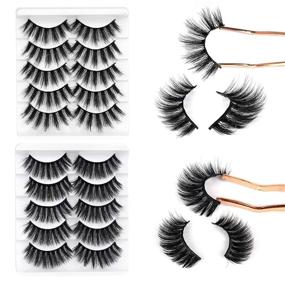 img 2 attached to 💁 Ruarie Fluffy Natural False Eyelashes - 20 Pairs Pack, Wispy 3D Faux Mink Lashes, Volume, 4 Eye-catching Styles, Perfect Gift Set for Women