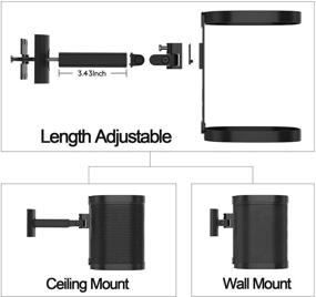 img 3 attached to 🔊 Повысьте качество звука с помощью Sonos One SL: кронштейн для настенной и потолочной установки со способностью поворота и наклона динамиков.