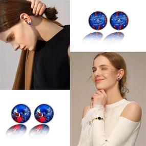 img 1 attached to 🎃 MTSCE Large Hypoallergenic Stud Earrings for Women, 9-20 Pcs with Cute Patterns, Perfect for Christmas and Halloween