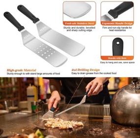 img 3 attached to 🔥 30 PCS BBQ Grill Accessories Set for Blackstone and Camp Chef | KGDJS Griddle Accessories Kit | Professional Stainless Flat Top Grilling Accessories | Slotted Spatula, Scraper, Bottle, Egg Mold